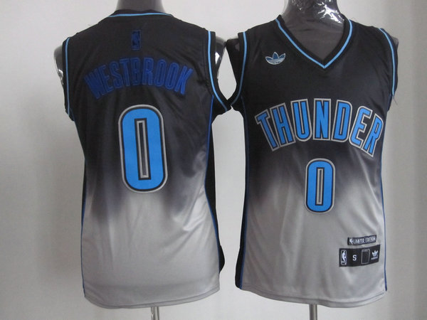  NBA Oklahoma City Thunder 0 Russell Westbrook Fadeaway Fashion Swingman Jersey